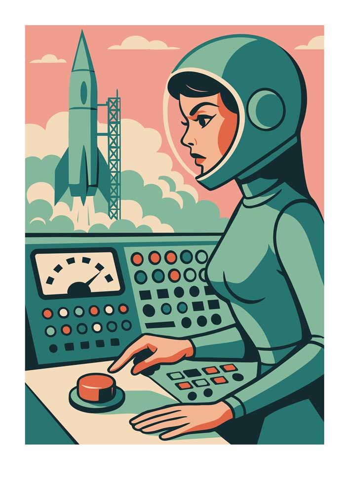 'Lady who Launches' Limited, Signed, Hand Embossed Fine Art Print