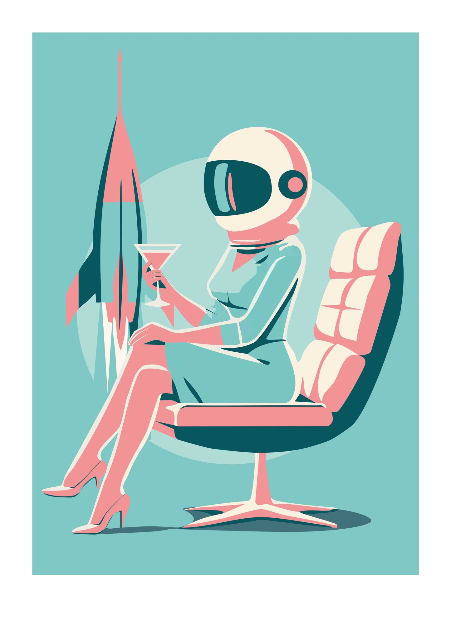 "Madam Rocket" Limited, Signed, Hand Embossed Fine Art Print