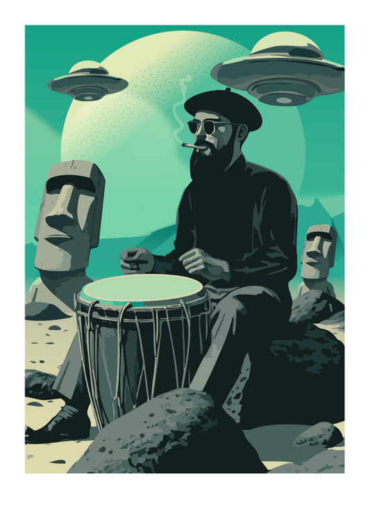 "Beatnik It!" Limited, Signed, Hand Embossed Fine Art Print