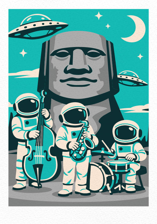 "Moon Bop" Limited, Signed, Hand Embossed Fine Art Print