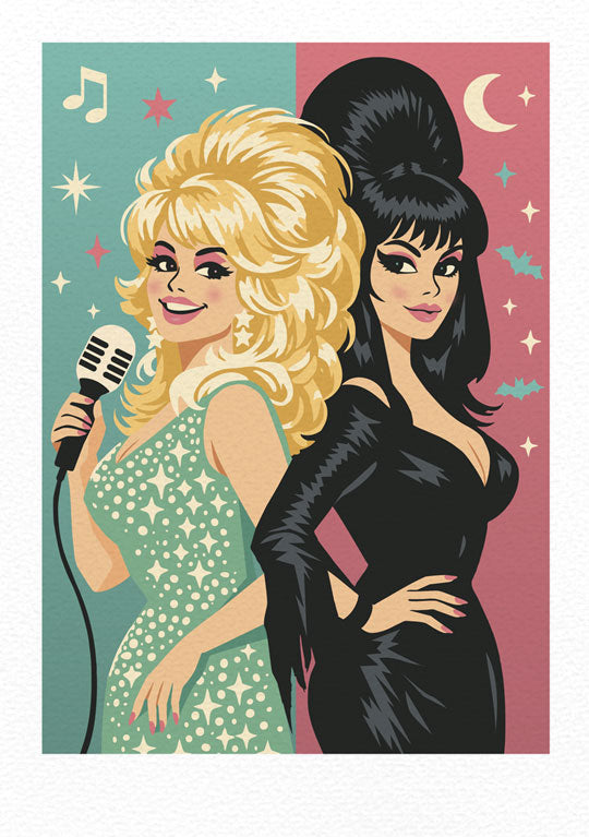 "Dolly x Elvira - Save The World" Limited, Signed, Hand Embossed Fine Art Print