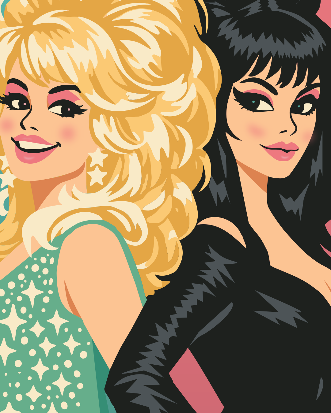 "Dolly x Elvira - Save The World" Limited, Signed, Hand Embossed Fine Art Print