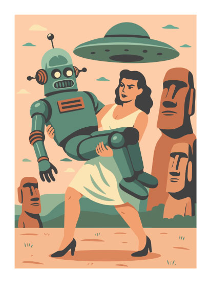 "When the Robots Ate the Poets" Limited, Signed, Hand Embossed Fine Art Print