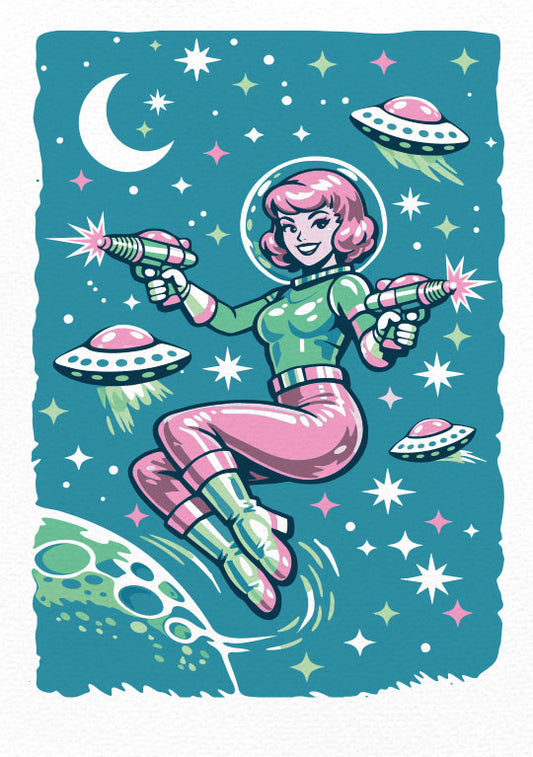 "Tammy Rocket" Limited, Signed, Hand Embossed Fine Art Print